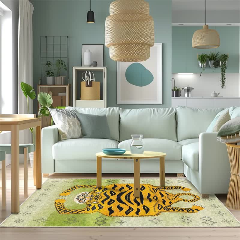 Tapis rectangulaire ethnique tibétain Ownkoti à motif tigre - image 7