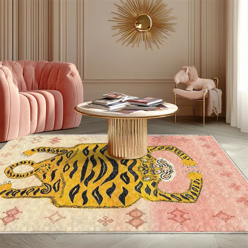 Tapis rectangulaire ethnique tibétain Ownkoti à motif tigre - image 19