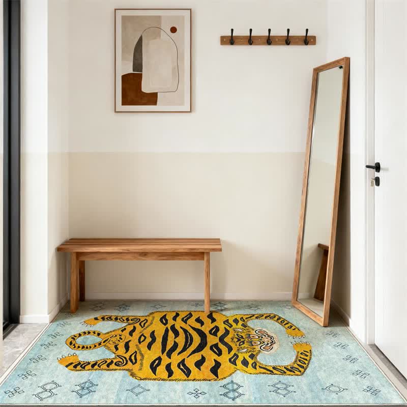 Tapis rectangulaire ethnique tibétain Ownkoti à motif tigre - image 13