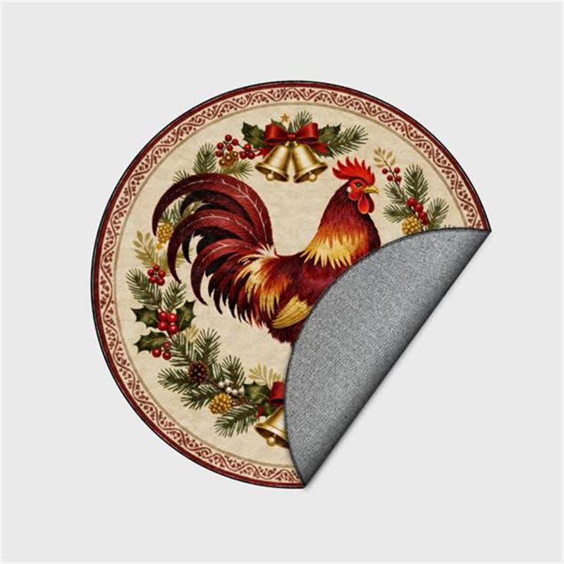 Tapis rond antidérapant Ownkoti à motif coq de Noël - image 10