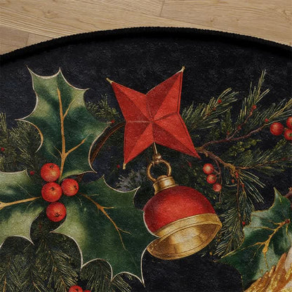 Tapis rond antidérapant Ownkoti à motif coq de Noël - image 15