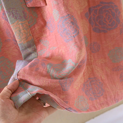 Peignoir romantique de style kimono en gaze de coton à motif de roses - image 4