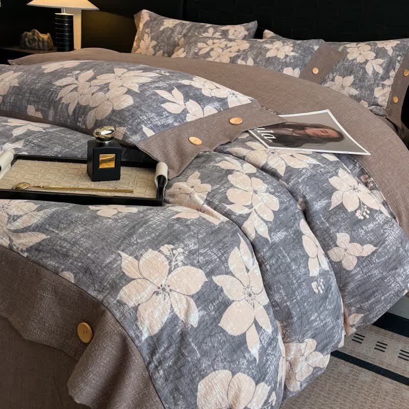 Ensemble de literie Lily Linen Button (4 pièces) - 220 cm x 240 cm - image 0