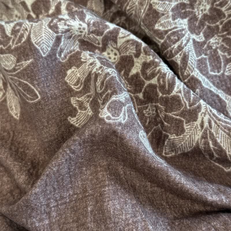 Ensemble de literie à motif botanique de feuilles, boutons en lin (4 pièces) - image 4