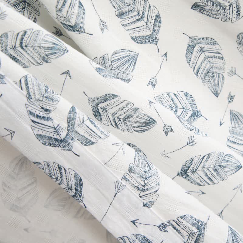 Peignoir kimono en coton à motif de flèches et de feuilles - image 12