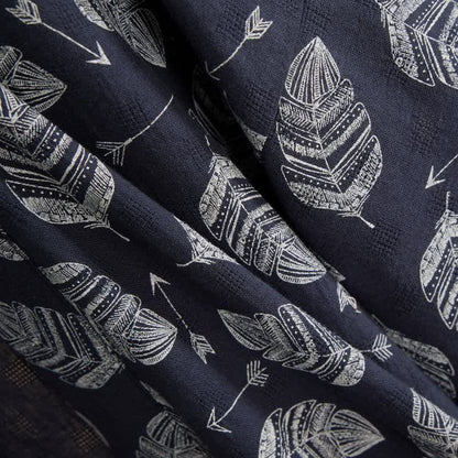 Peignoir kimono en coton à motif de flèches et de feuilles - image 6