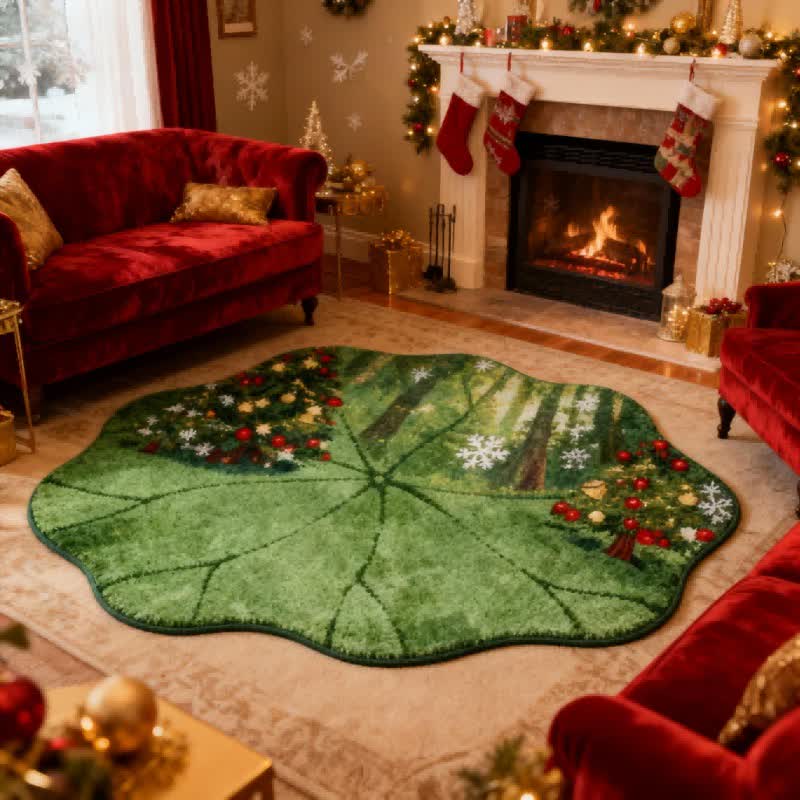 Tapis de sapin de Noël en forme de feuille de lotus - image 1