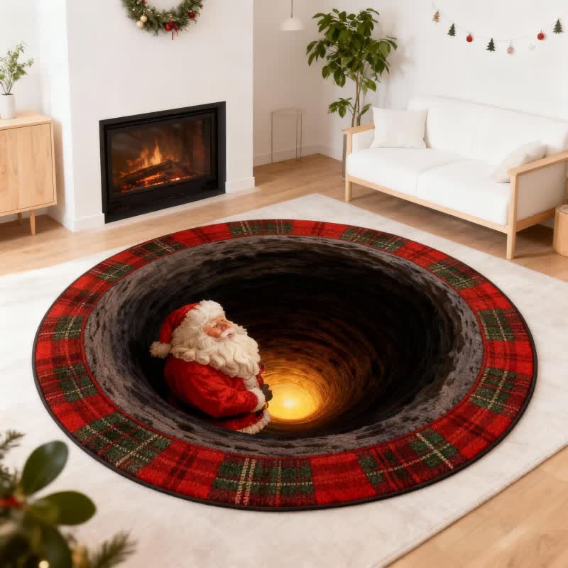 Tapis à carreaux Père Noël avec effet 3D - image 3