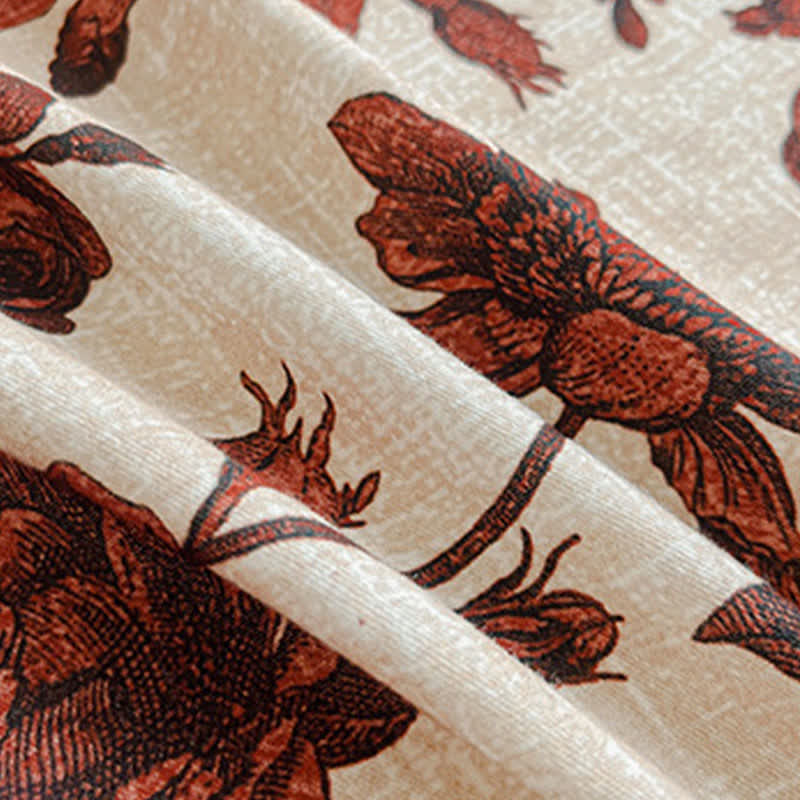 Couvre-lit en coton brossé à motif de roses - image 2