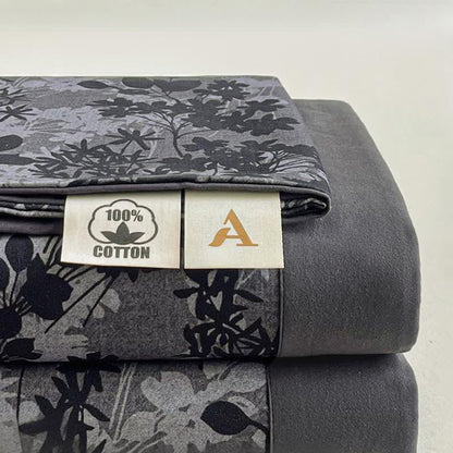 Drap-housse/couvre-lit en coton brossé à motif floral vintage - image 1