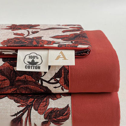 Couvre-lit en coton brossé à motif de roses - image 1