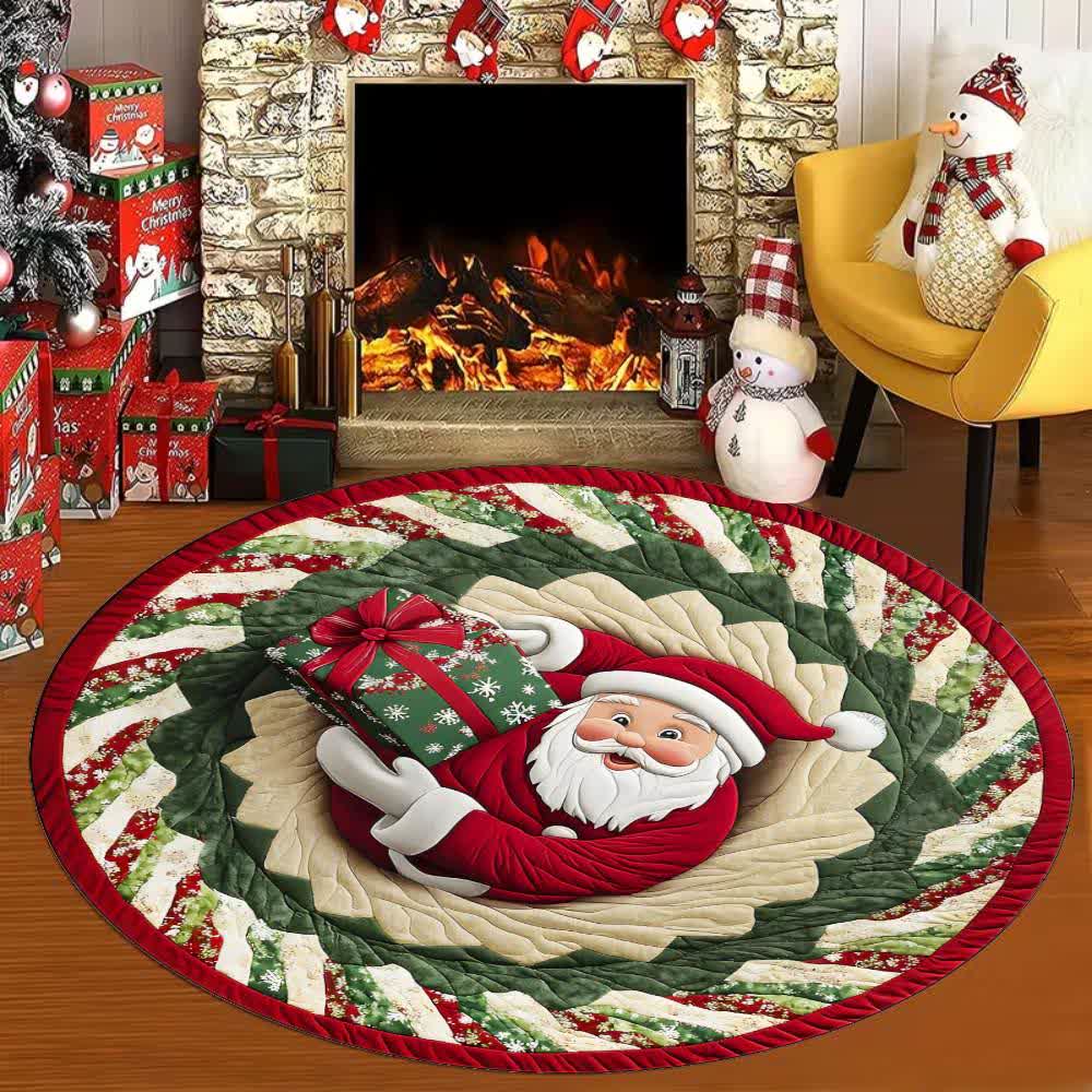 Tapis de Noël avec effet 3D et motif du Père Noël - C - 160 cm - image 2
