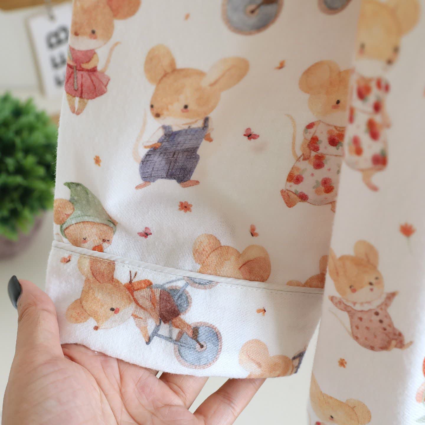 Ensemble de vêtements d'intérieur en coton brossé à motifs d'animaux de dessin animé - image 7