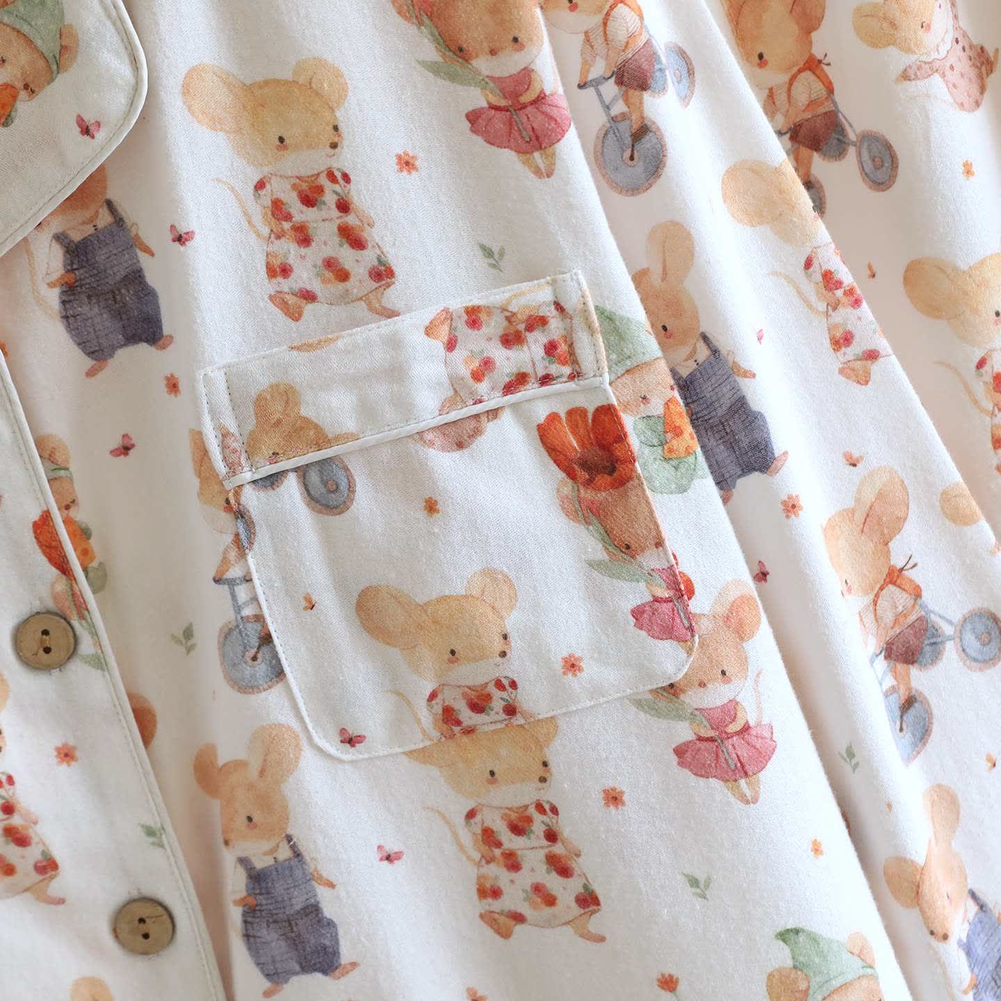 Ensemble de vêtements d'intérieur en coton brossé à motifs d'animaux de dessin animé - image 4