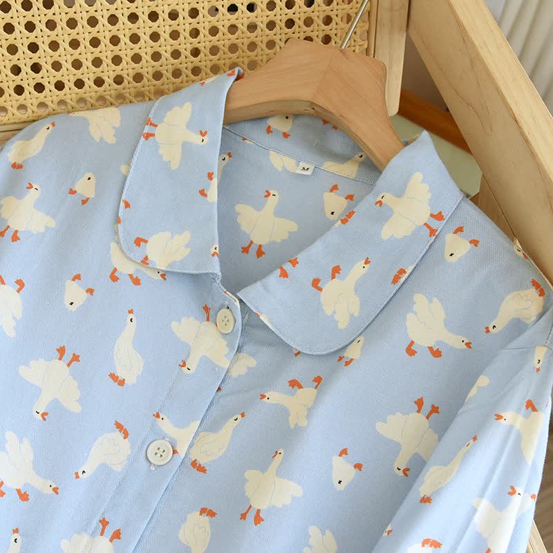 Ensemble de vêtements d'intérieur en coton brossé de Goose - image 3