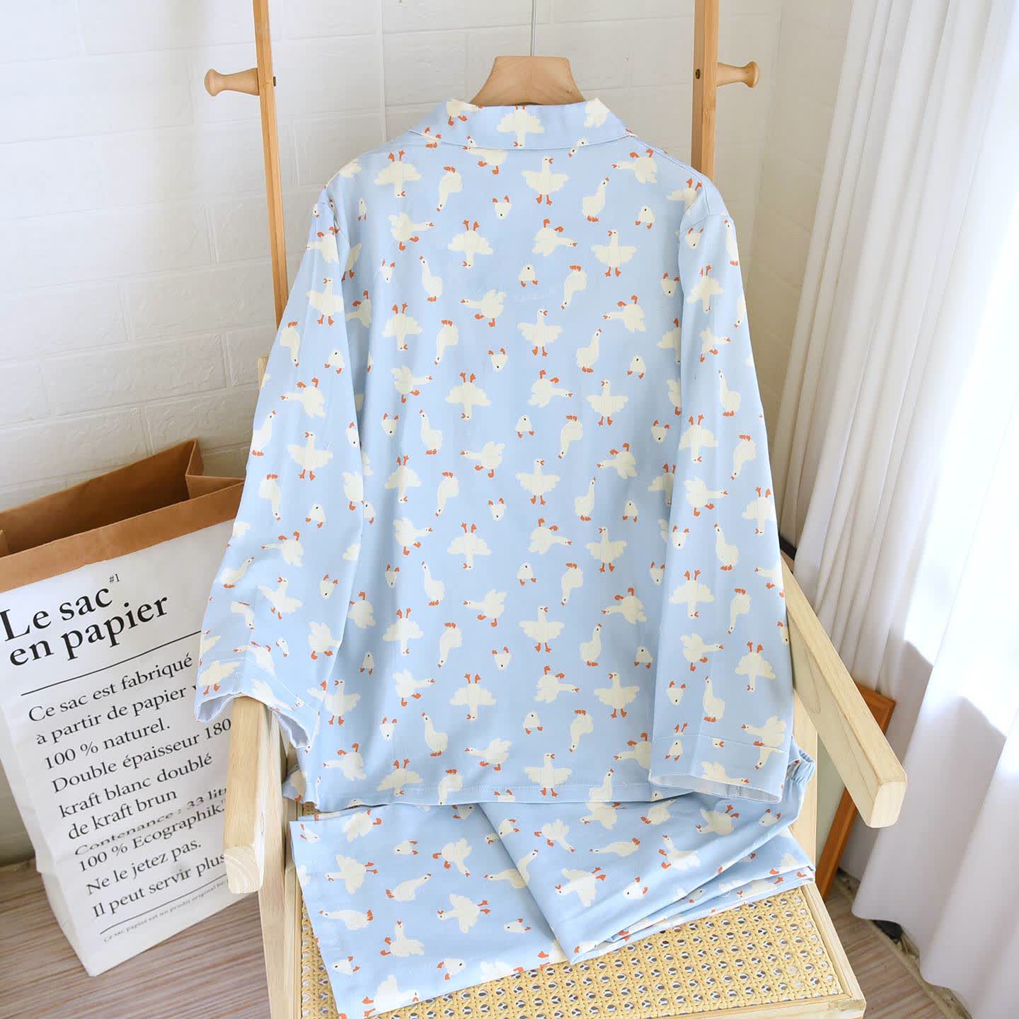 Ensemble de vêtements d'intérieur en coton brossé de Goose - image 2