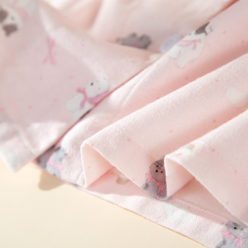 Ensemble de détente adorable en coton brossé à motifs de chiens et de chats - image 12