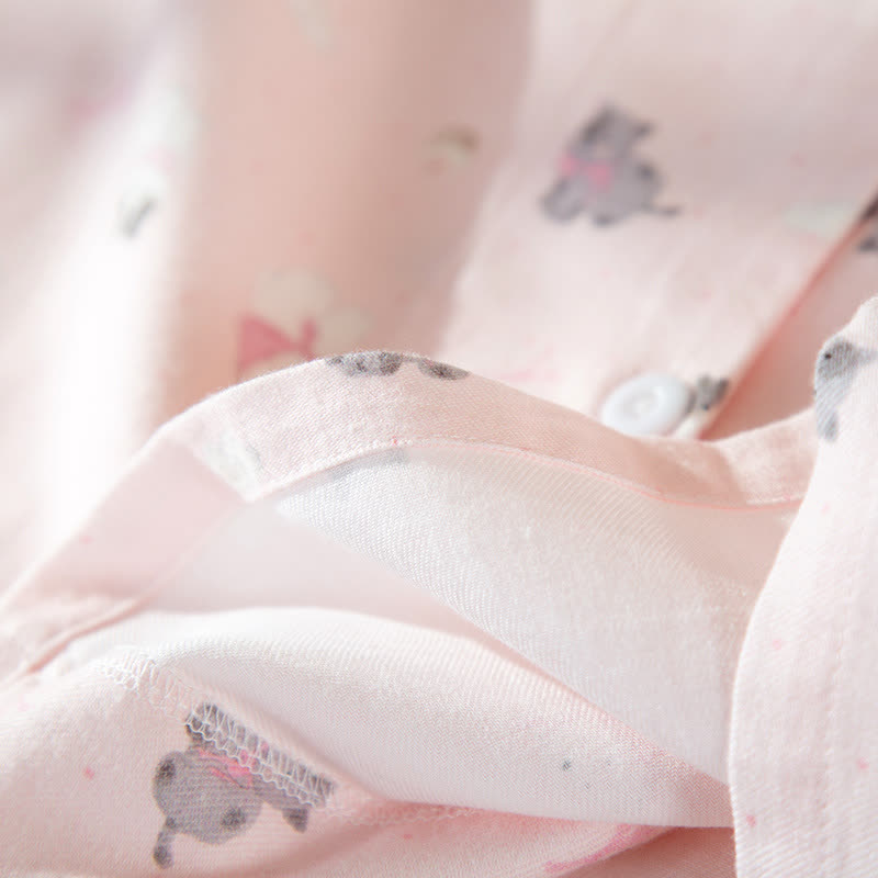 Ensemble de détente adorable en coton brossé à motifs de chiens et de chats - image 10