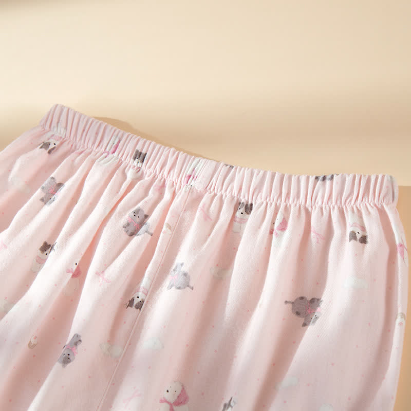 Ensemble de détente adorable en coton brossé à motifs de chiens et de chats - image 6