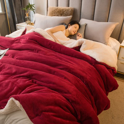 Housse de couette/couverture Sherpa unie - Vin - 200 cm x 230 cm - image 13