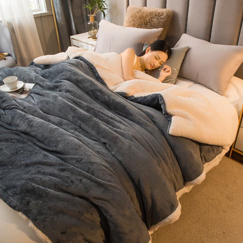 Housse de couette/couverture Sherpa unie - Gris foncé - 200 cm x 230 cm - image 29