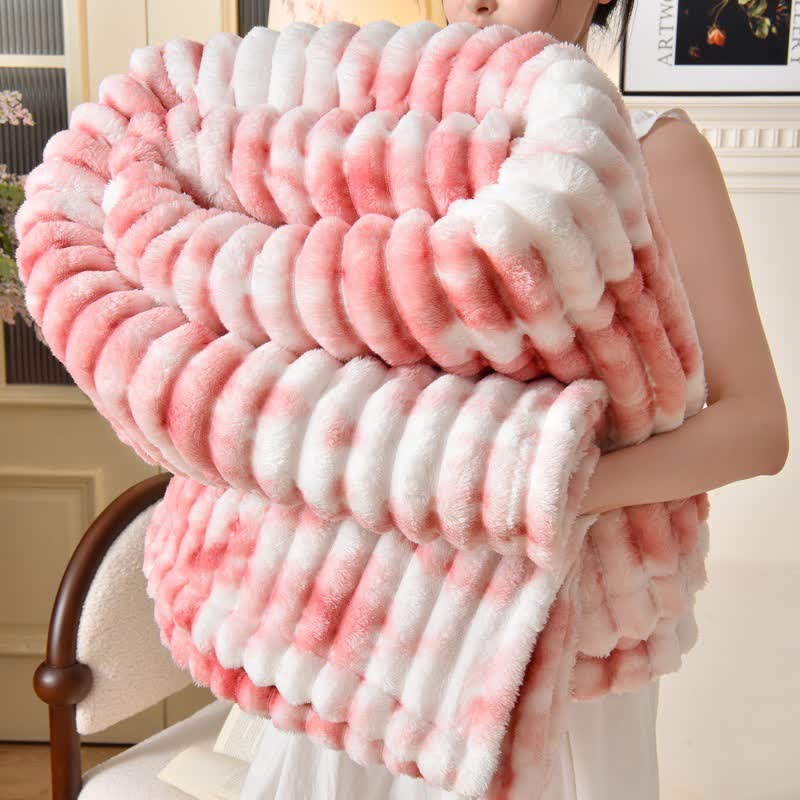 plaid moderne à rayures et chaud - image 5