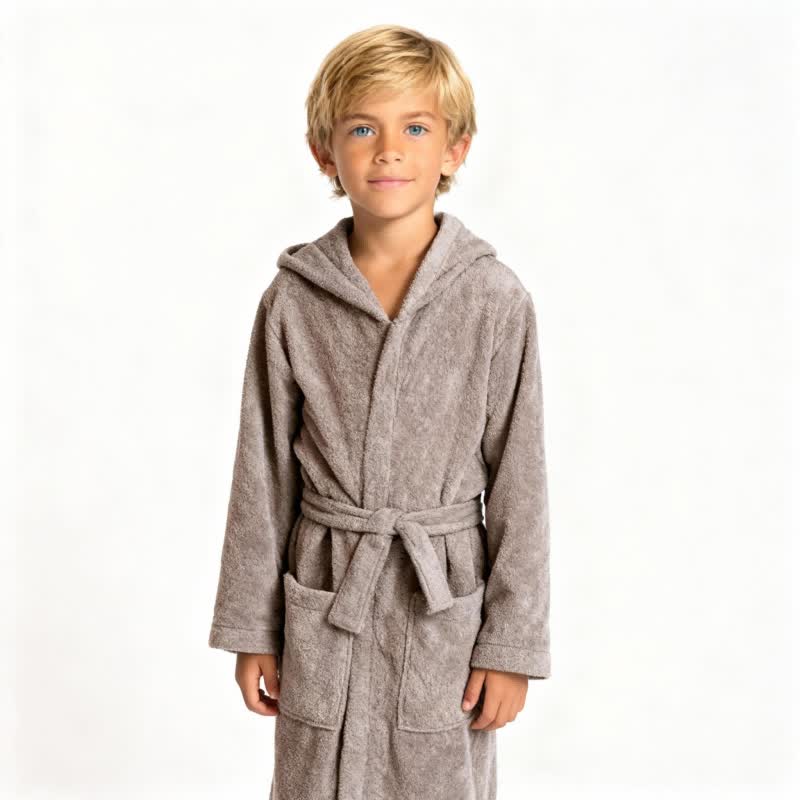 Peignoir en coton pour enfant avec capuche - image 10