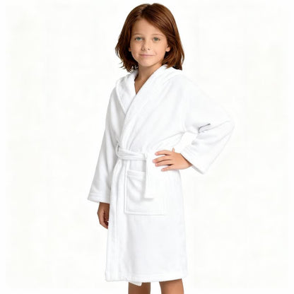 Peignoir en coton pour enfant avec capuche - image 2