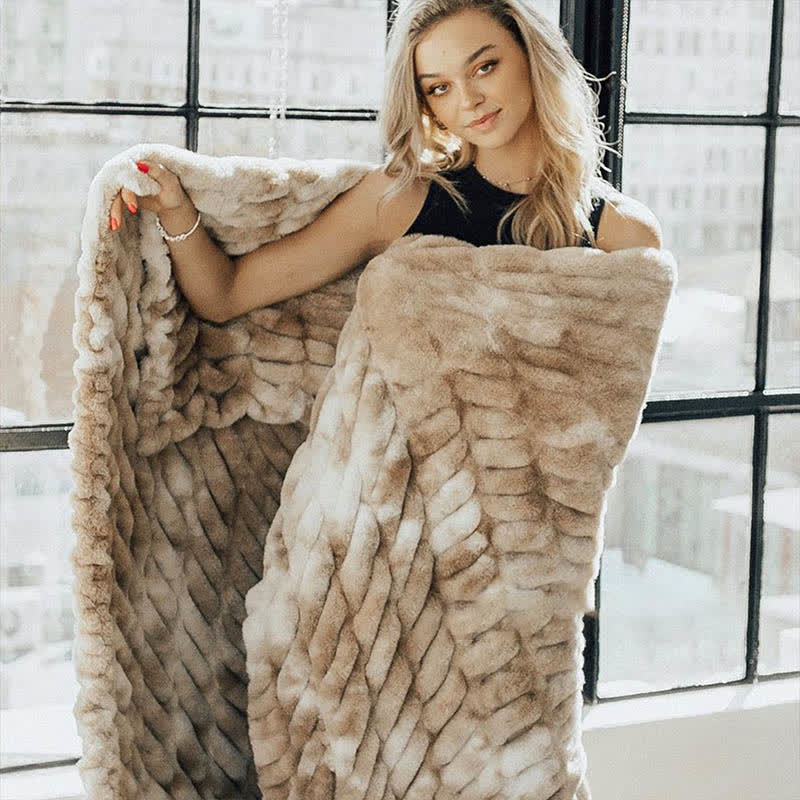 Couverture en fausse fourrure de lapin à motif batik - image 2