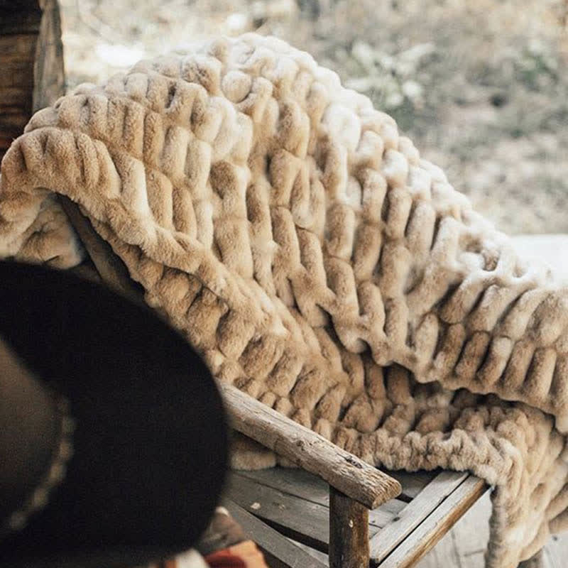 Couverture en fausse fourrure de lapin à motif batik - image 5