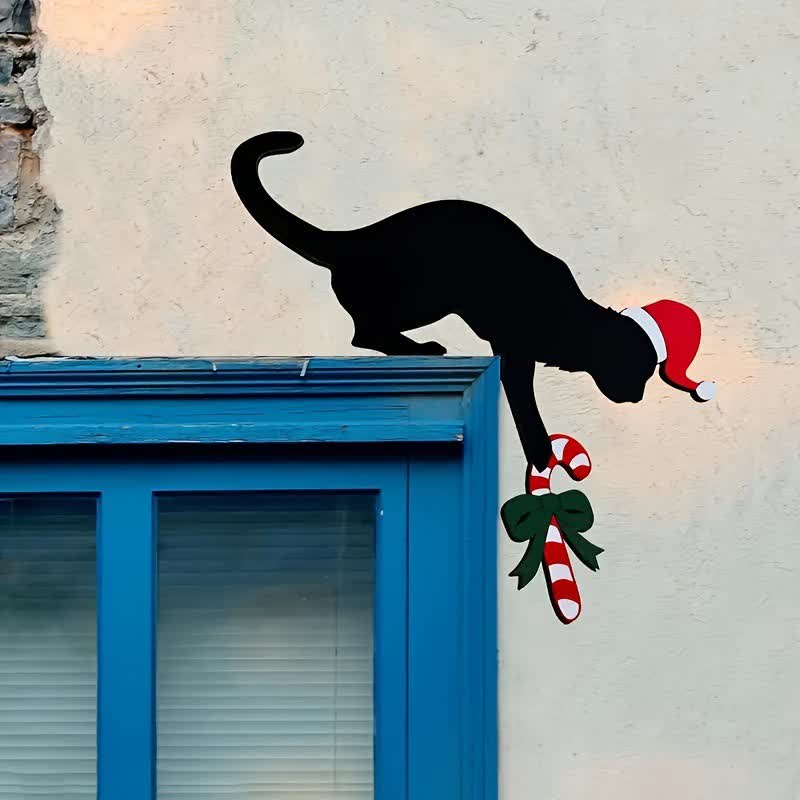 Décoration de cadre de porte avec un chat noir - image 3