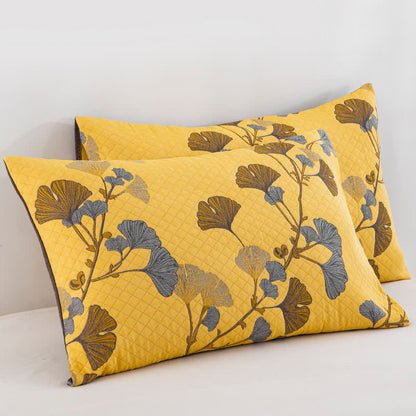 Couvre-lit réversible en coton biologique à motif de feuilles de ginkgo - image 24