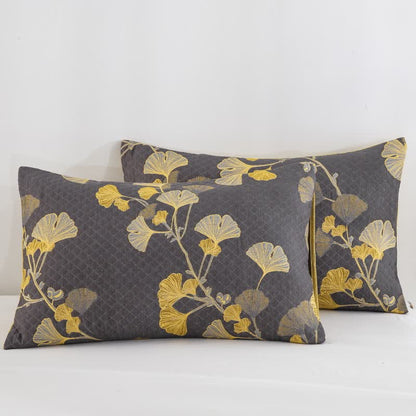 Couvre-lit réversible en coton biologique à motif de feuilles de ginkgo - image 32