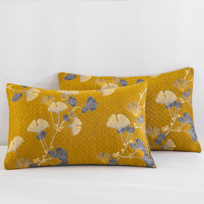 Couvre-lit réversible en coton biologique à motif de feuilles de ginkgo - image 38