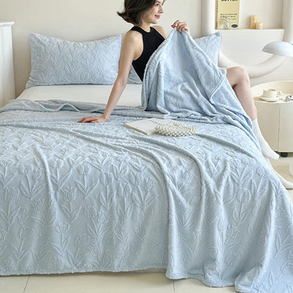 Couverture en peluche à motif tulipe, en fausse fourrure - image 11