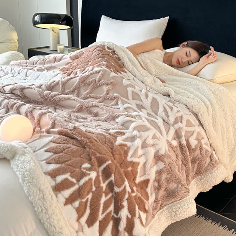 Couverture en sherpa à motif floral - image 1