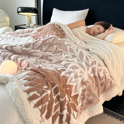 Couverture en sherpa à motif floral - image 1