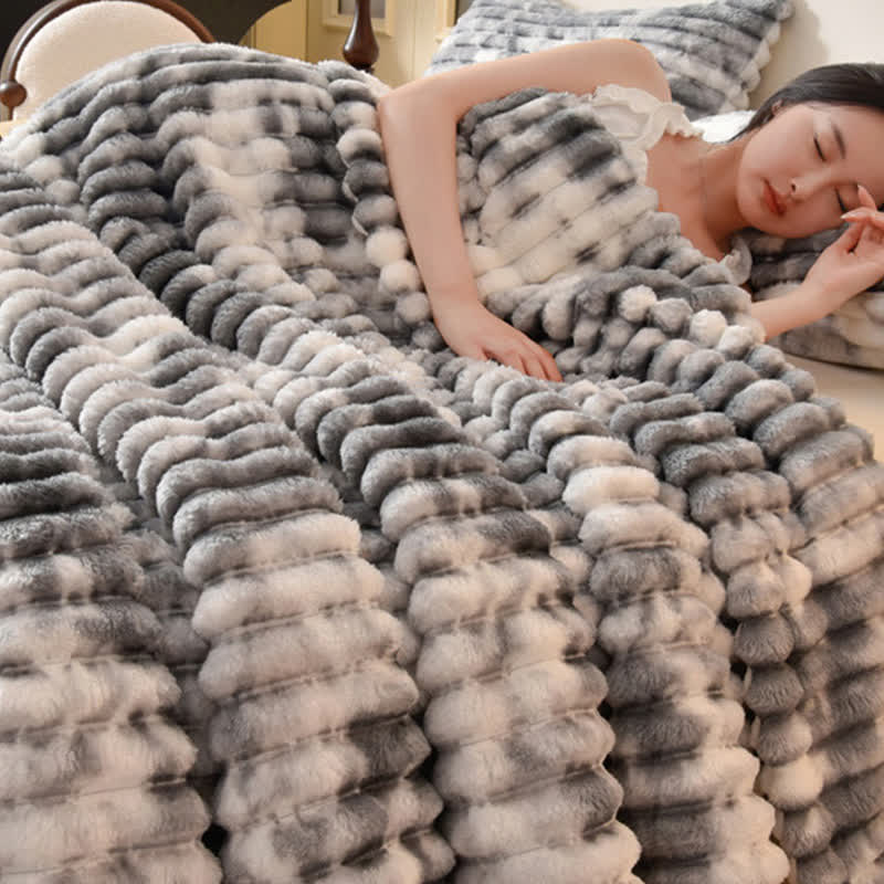 plaid moderne à rayures et chaud - image 17