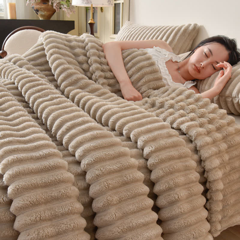 plaid moderne à rayures et chaud - image 9