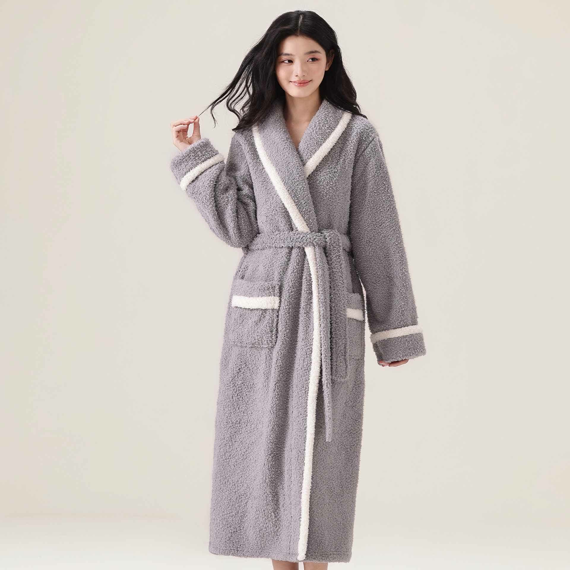 Peignoir unisexe en polaire douce - Gris clair - XL - image 6