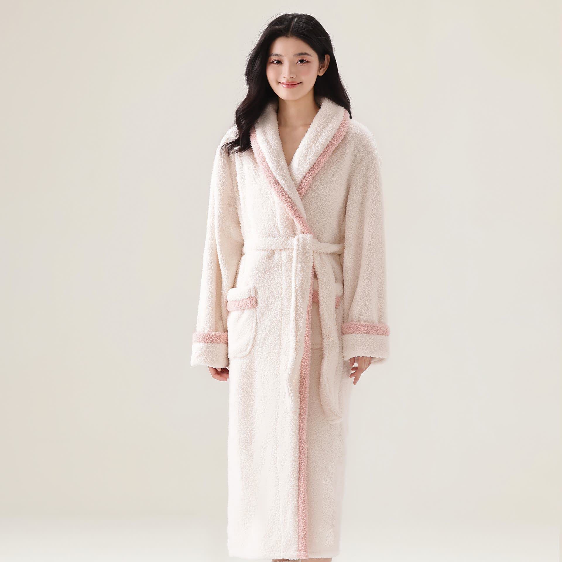 Peignoir unisexe en polaire douce - Blanc - XL - image 4