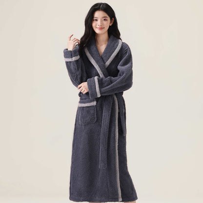 Peignoir unisexe en polaire douce - Gris foncé - XL - image 8