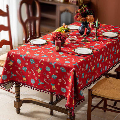 Nappe de Noël à motif de clochettes - image 1