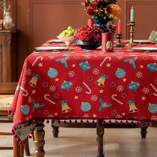 Nappe de Noël à motif de clochettes - 140 cm x 260 cm - image 0