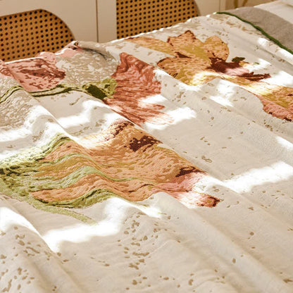 Couette en gaze de coton jacquard à motifs floraux impressionnistes Ownkoti - image 4