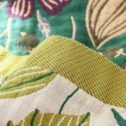 Couette en gaze de coton Ownkoti à motif de feuilles et de fleurs vertes - image 4