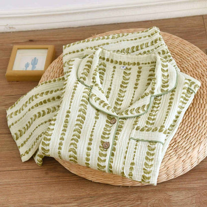 Ensemble de vêtements d'intérieur en coton à rayures - image 2