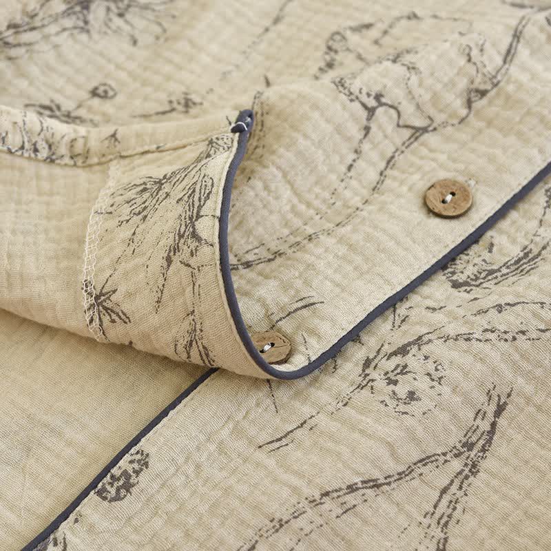 Ensemble de vêtements d'intérieur élégant en coton à motif floral vintage - image 7