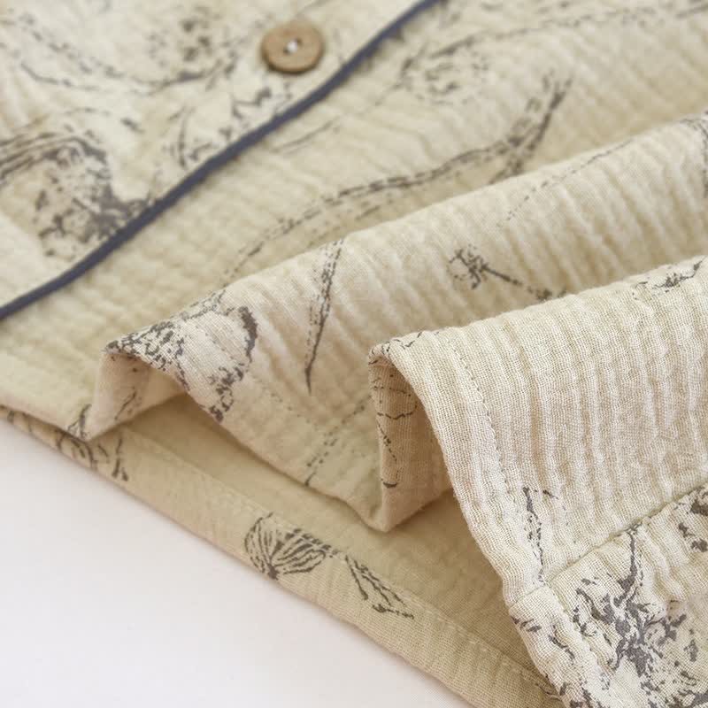 Ensemble de vêtements d'intérieur élégant en coton à motif floral vintage - image 11