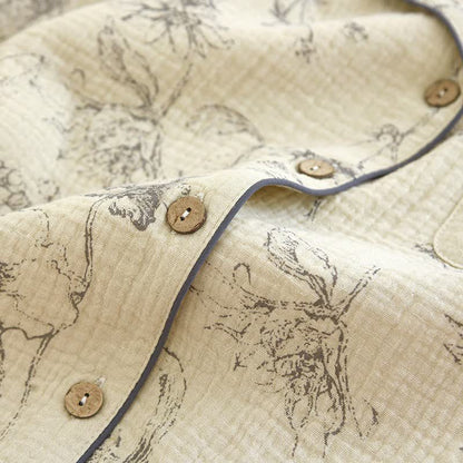 Ensemble de vêtements d'intérieur élégant en coton à motif floral vintage - image 6